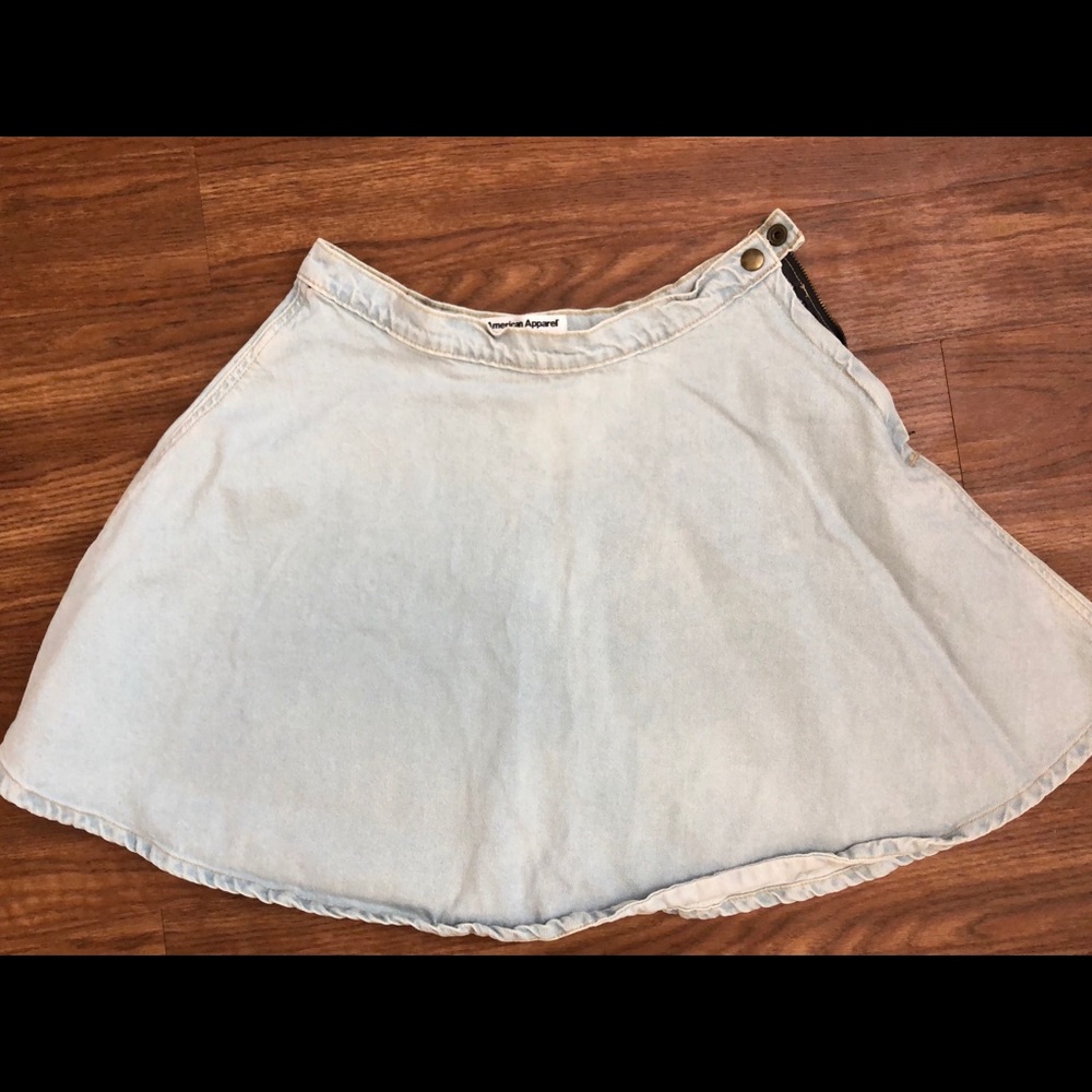 American Apparel Light Wash Denim Skirt